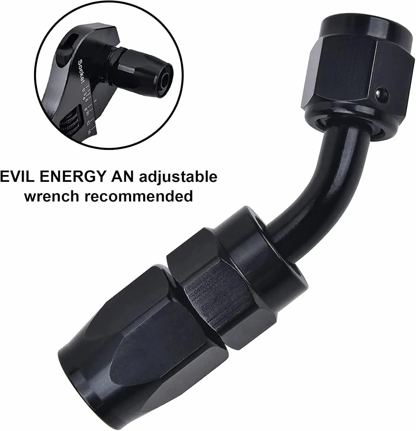 EVIL ENERGY 4/6/8/10/12/16/20 AN Hose End Fitting Swivel for CPE Braided Hose Black