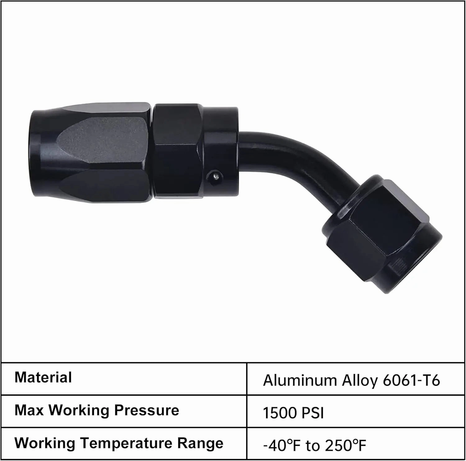 EVIL ENERGY 4/6/8/10/12/16/20 AN Hose End Fitting Swivel for CPE Braided Hose Black