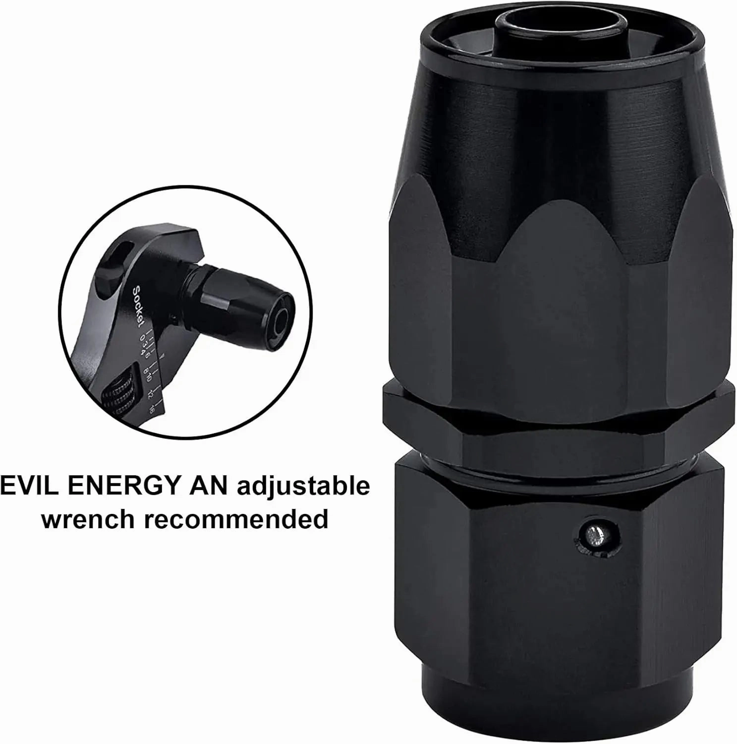 EVIL ENERGY 4/6/8/10/12/16/20 AN Hose End Fitting Swivel for CPE Braided Hose Black