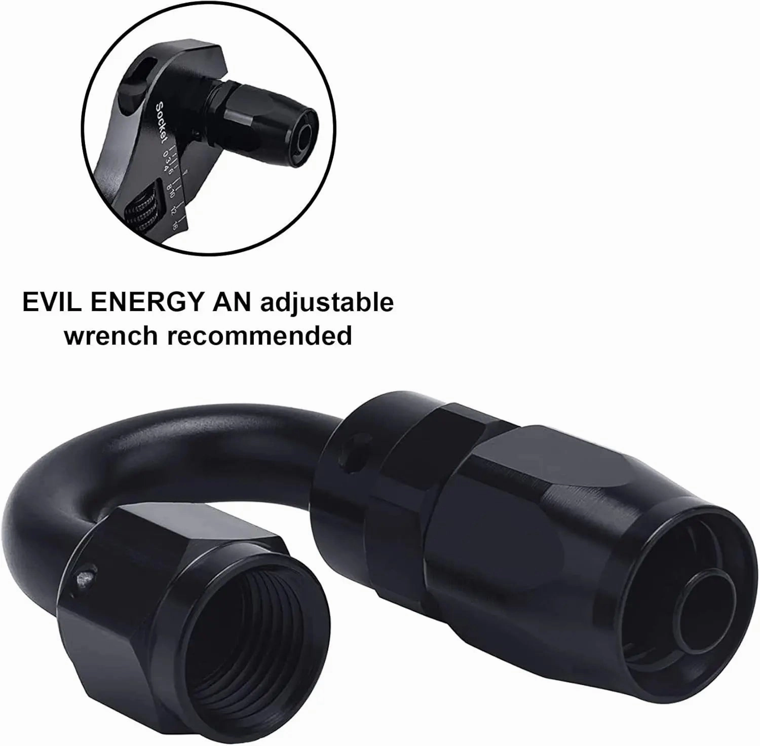 EVIL ENERGY 4/6/8/10/12/16/20 AN Hose End Fitting Swivel for CPE Braided Hose Black