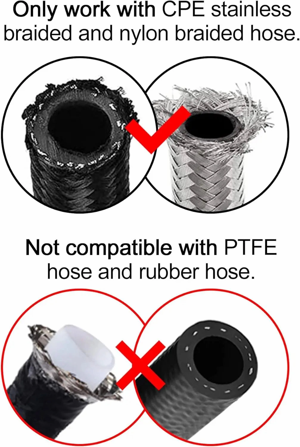 EVIL ENERGY 4/6/8/10/12/16/20 AN Hose End Fitting Swivel for CPE Braided Hose Black