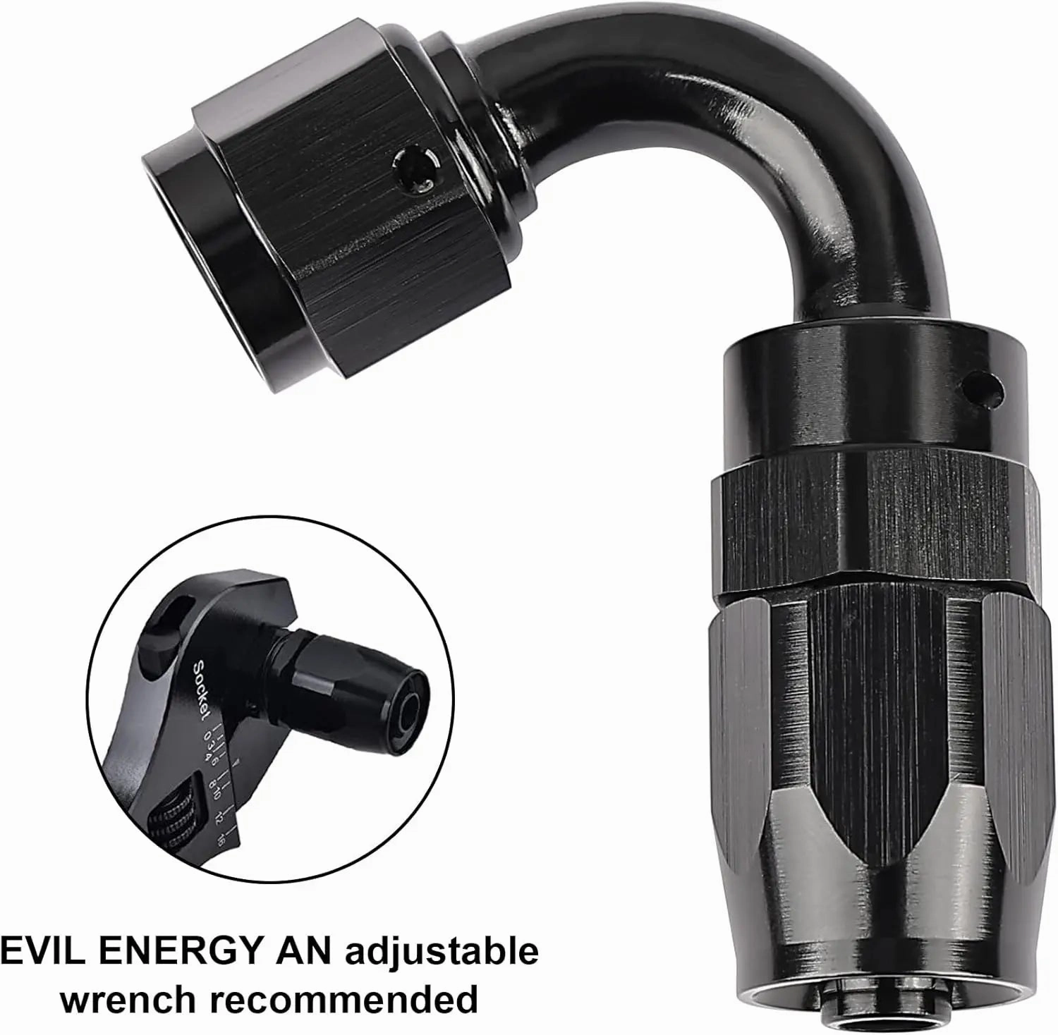 EVIL ENERGY 4/6/8/10/12/16/20 AN Hose End Fitting Swivel for CPE Braided Hose Black