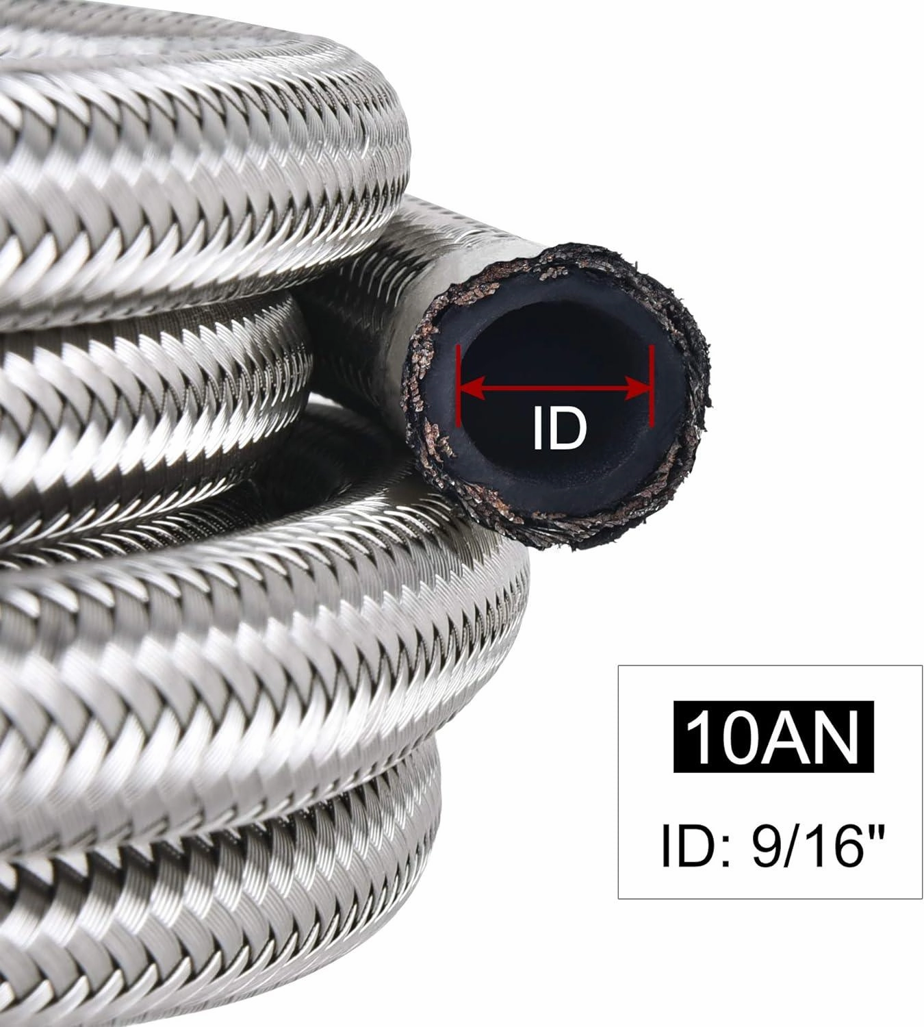 EVIL ENERGY 4/6/8/10/12AN CPE Fuel Line Kit Braided Nylon Fuel Hose 10FT Silver
