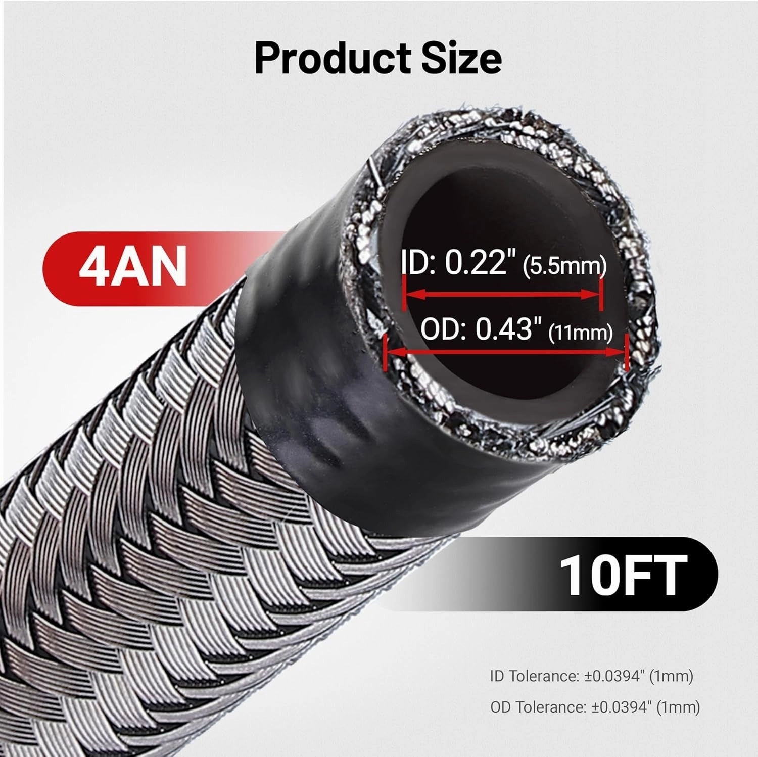 EVIL ENERGY 4/6/8/10/12AN CPE Fuel Line Kit Braided Nylon Fuel Hose 10FT Silver