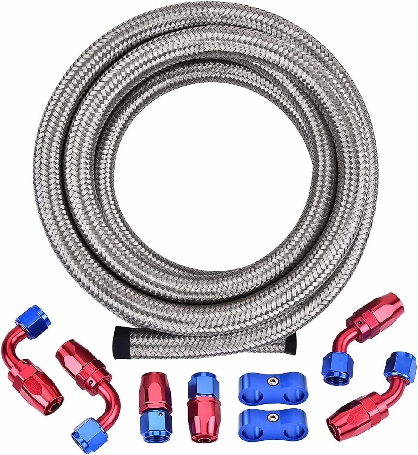 EVIL ENERGY 4/6/8/10/12AN CPE Fuel Line Kit Braided Nylon Fuel Hose 10FT Silver