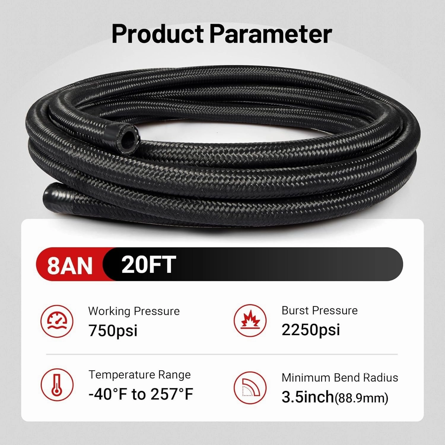 EVIL ENERGY 4/6/8/10AN CPE Fuel Line Kit Black Nylon Braided Fuel Hose Fitting Kit 20FT/25FT