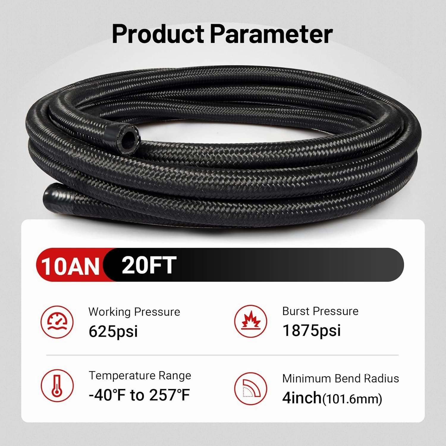 EVIL ENERGY 4/6/8/10AN CPE Fuel Line Kit Black Nylon Braided Fuel Hose Fitting Kit 20FT/25FT