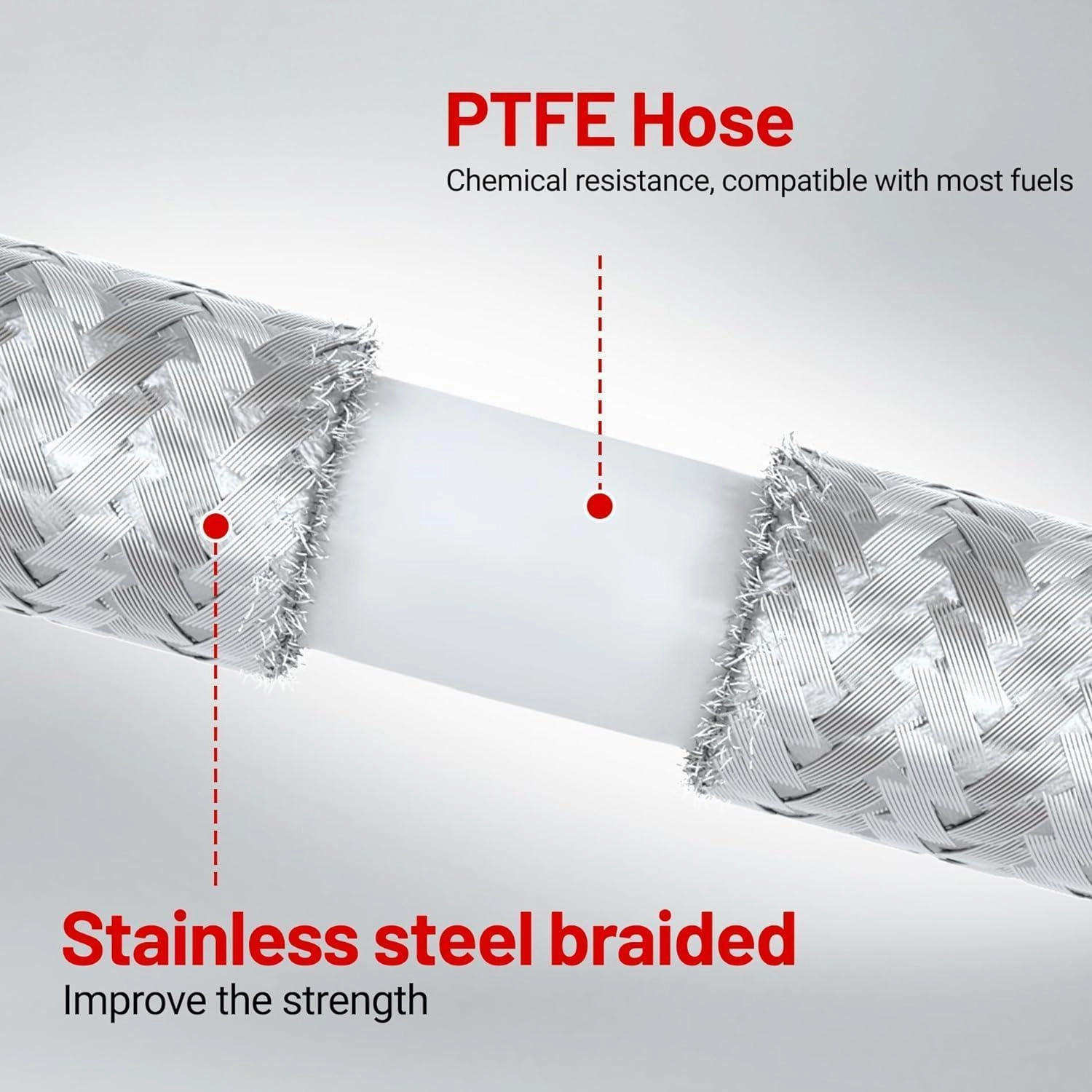 EVIL ENERGY 6/8/10AN PTFE Fuel Line Kit E85 Stainless Steel Braided Fuel Hose 16/20FT