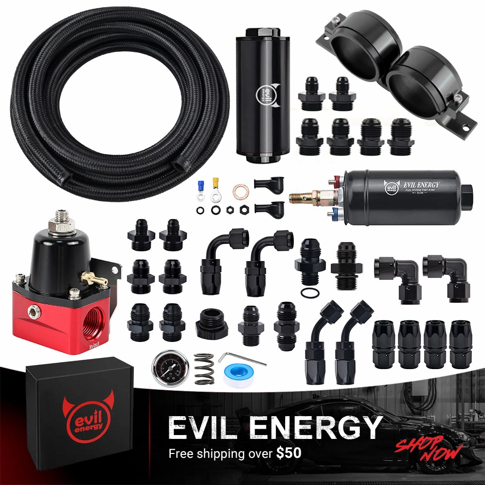 EVIL ENERGY 6AN Fuel System Kit with 300LPH Pump & Adjustable Regulator - Universal LS Engine Upgrade