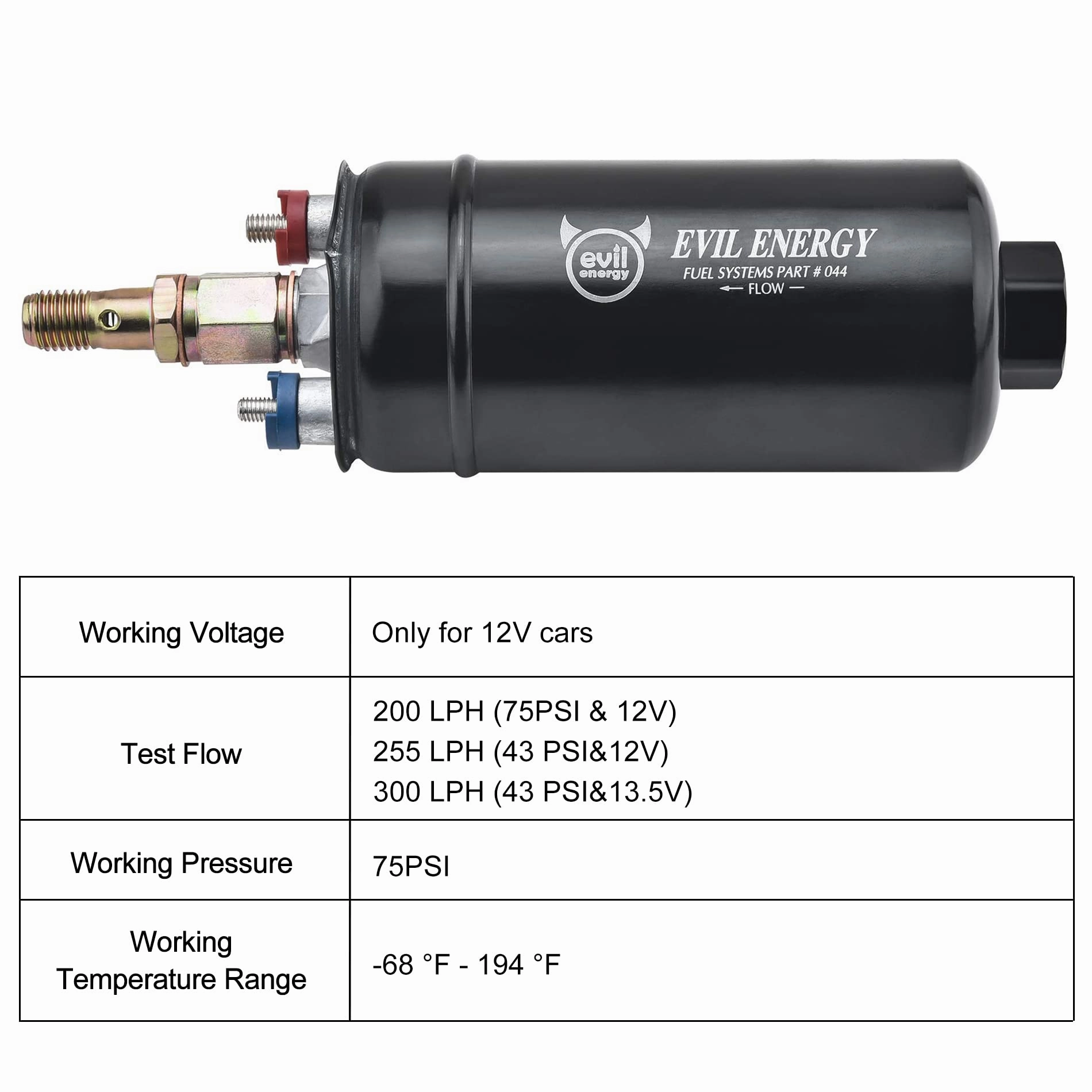 EVIL ENERGY 6AN Fuel System Kit with 300LPH Pump & Adjustable Regulator - Universal LS Engine Upgrade