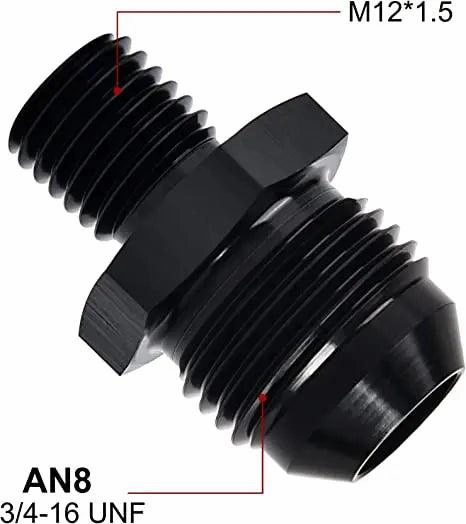 EVIL ENERGY AN Male Flare to Male Metric Fitting Adapter Aluminium Alloy