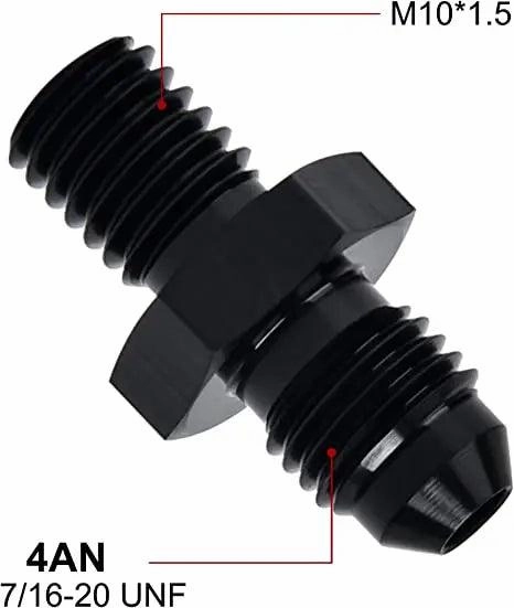 EVIL ENERGY AN Male Flare to Male Metric Fitting Adapter Aluminium Alloy