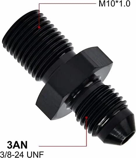 EVIL ENERGY AN Male Flare to Male Metric Fitting Adapter Aluminium Alloy