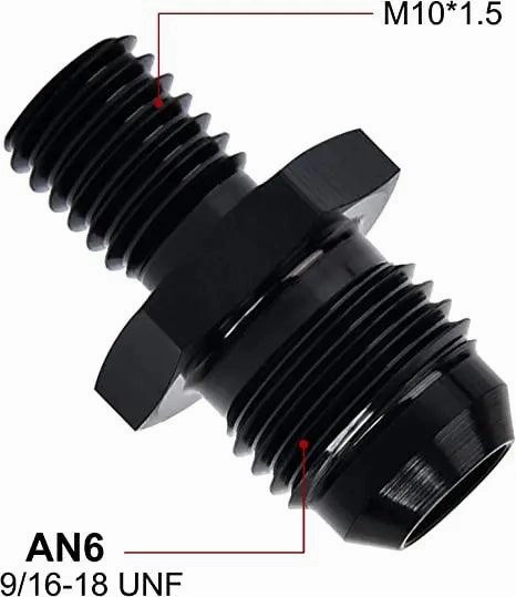 EVIL ENERGY AN Male Flare to Male Metric Fitting Adapter Aluminium Alloy