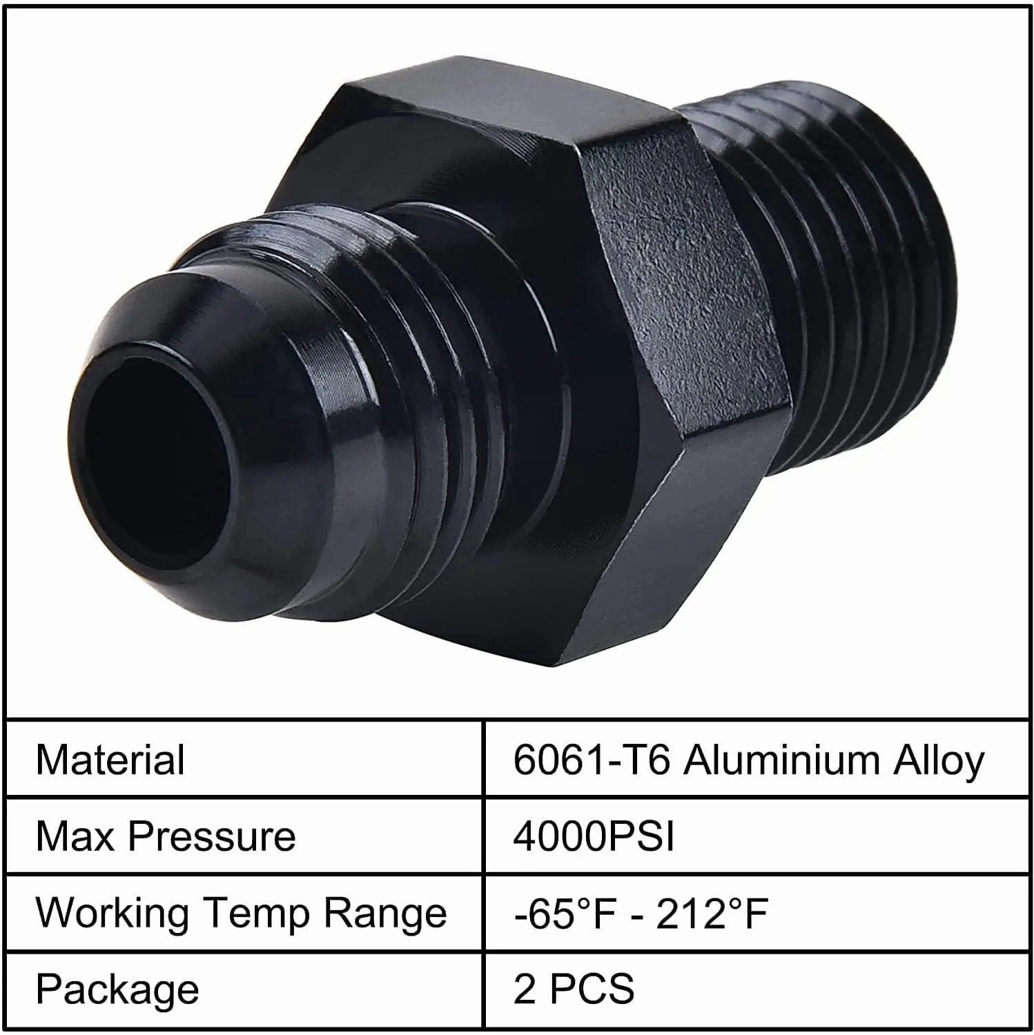 EVIL ENERGY AN Male Flare to Male Metric Fitting Adapter Aluminium Alloy