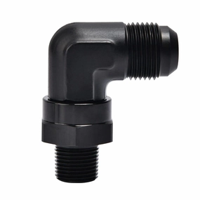 EVIL ENERGY AN Male Flare to NPT 90° Swivel Fitting Adapter Aluminum Black