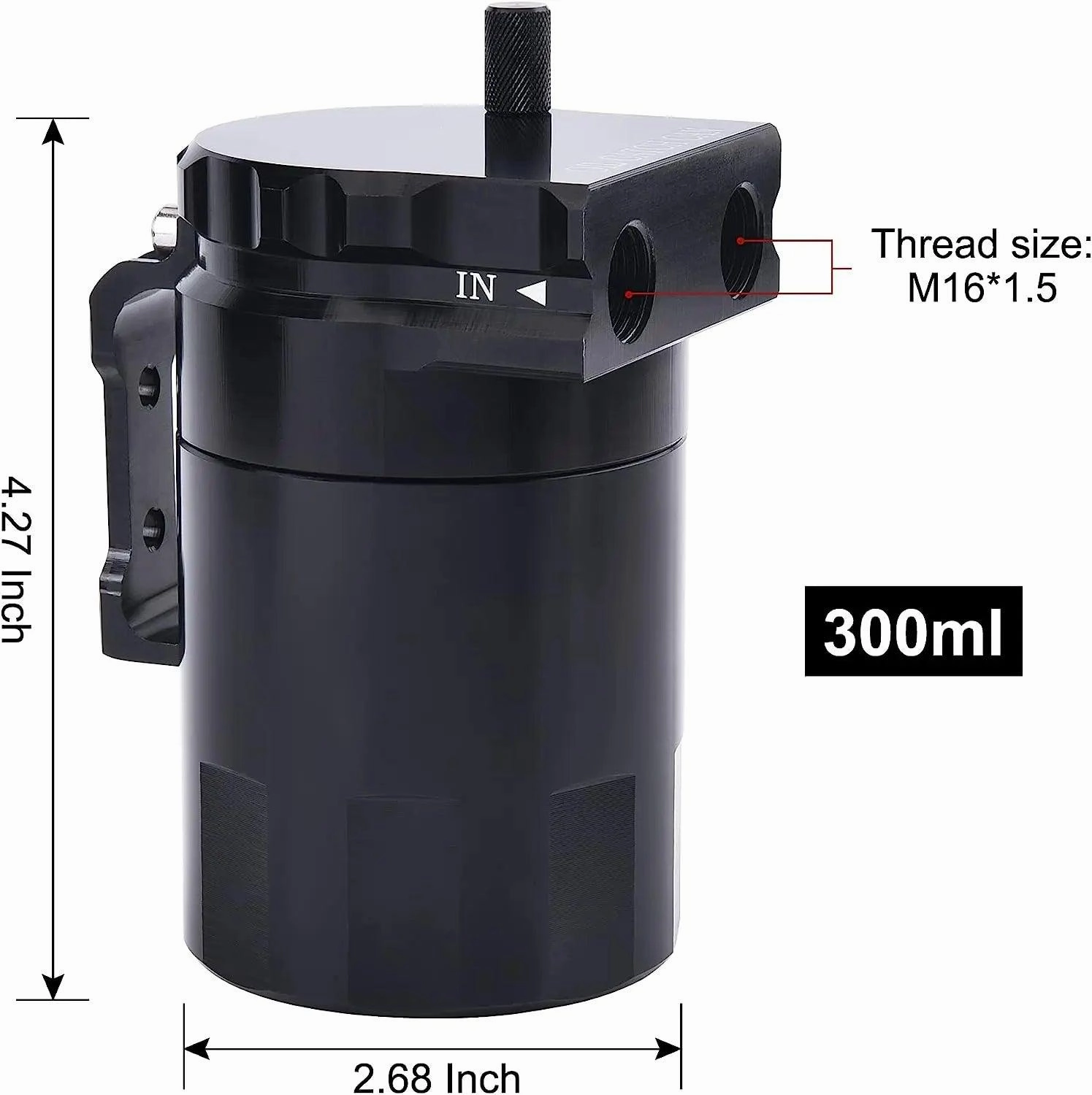 EVIL ENERGY Baffled Oil Catch Can Oil Separator Catch Can 300ml Universal Aluminum Black