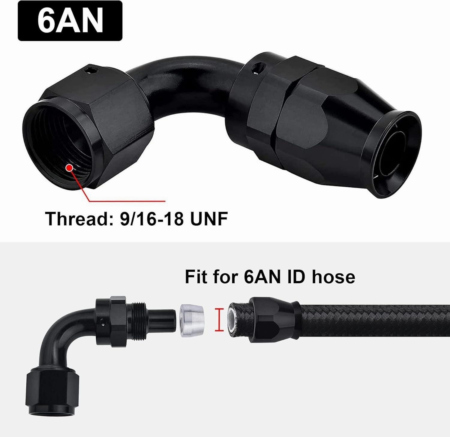 EVIL ENERGY Complete High-Performance Fuel Line Kit with AN6 PTFE & CPE Hoses, 45° & 90° Fittings
