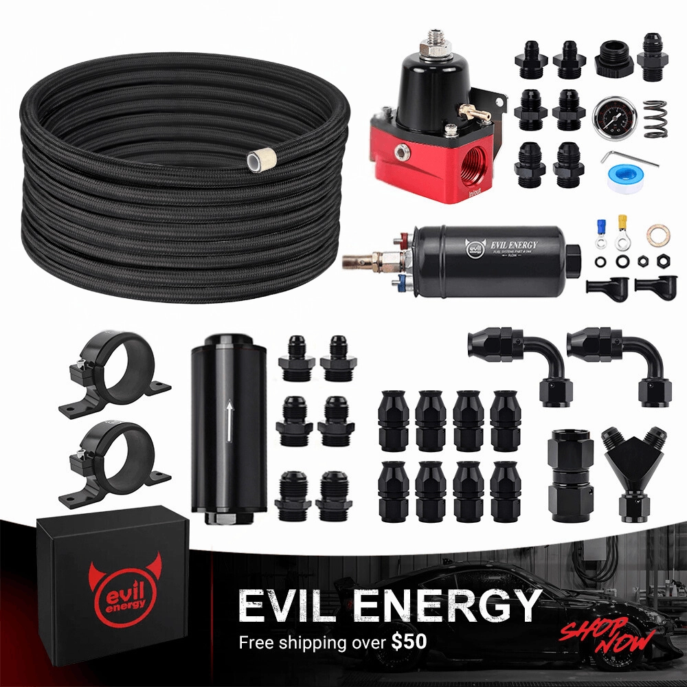 EVIL ENERGY CPE/PTFE LS Swap fuel  kit ,Fuel Filter, 6AN Fuel Line & Fittings | 20-120PSI Fuel Pressure Regulator | Fuel Pump