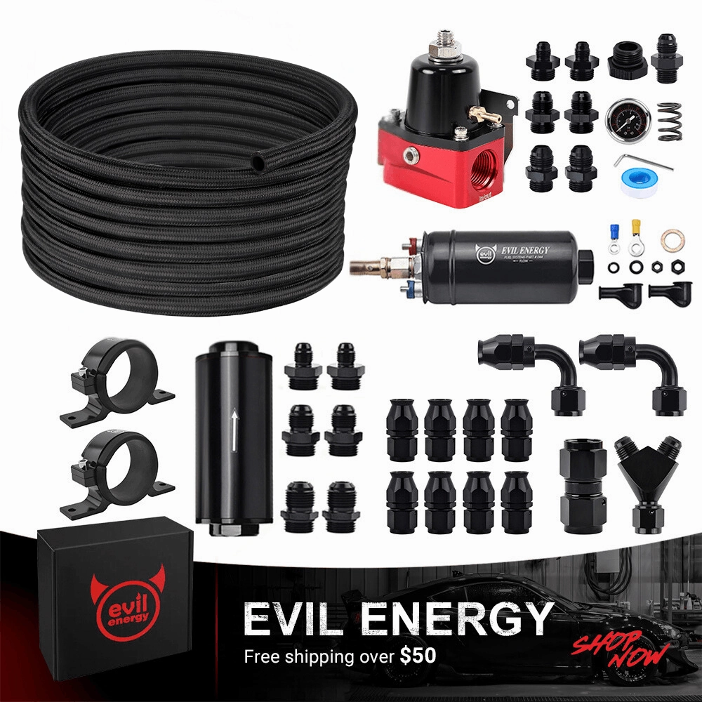 EVIL ENERGY CPE/PTFE LS Swap fuel  kit ,Fuel Filter, 6AN Fuel Line & Fittings | 20-120PSI Fuel Pressure Regulator | Fuel Pump
