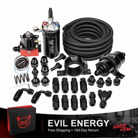 EVIL ENERGY CPE/PTFE LS Swap fuel  kit ,Fuel Filter, 6AN Fuel Line & Fittings | 20-120PSI Fuel Pressure Regulator | Fuel Pump