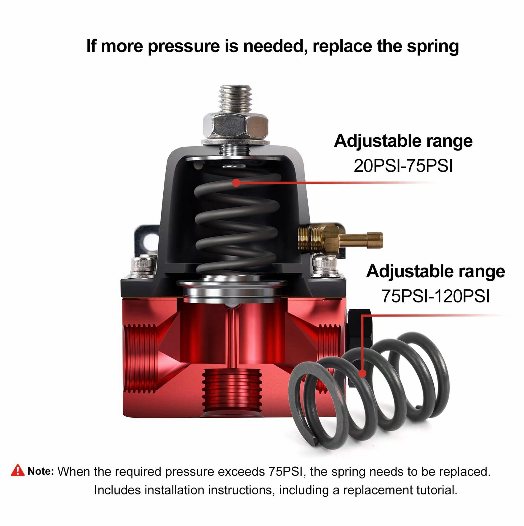EVIL ENERGY CPE/PTFE LS Swap fuel  kit ,Fuel Filter, 6AN Fuel Line & Fittings | 20-120PSI Fuel Pressure Regulator | Fuel Pump