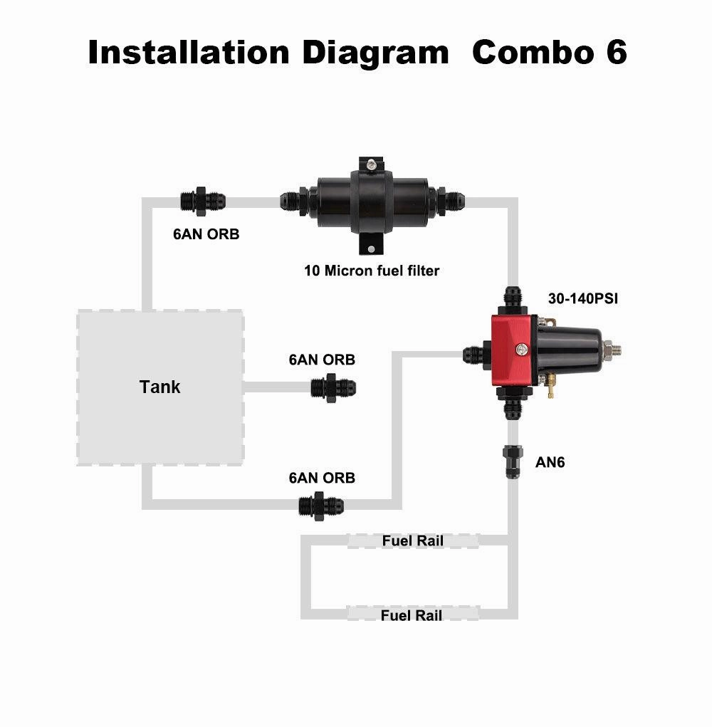 EVIL ENERGY EFI Returnless Fuel System Kit Fuel Pressure Regulator Adjustable 20-120PSI | 8 Installation Combo