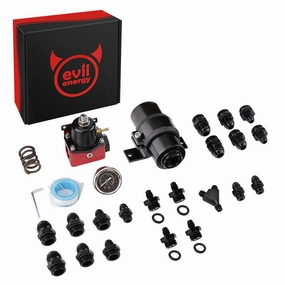 EVIL ENERGY EFI Returnless Fuel System Kit Fuel Pressure Regulator Adjustable 20-120PSI | 8 Installation Combo