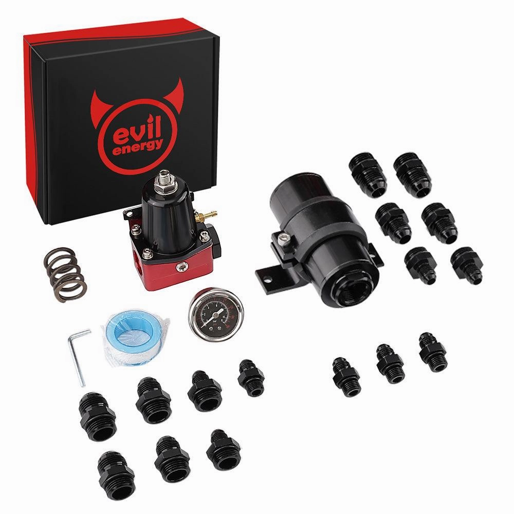 EVIL ENERGY EFI Returnless Fuel System Kit Fuel Pressure Regulator Adjustable 20-120PSI | 8 Installation Combo
