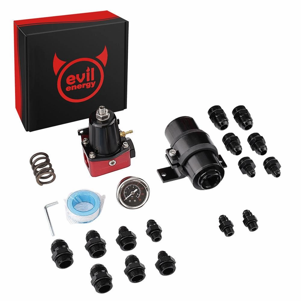 EVIL ENERGY EFI Returnless Fuel System Kit Fuel Pressure Regulator Adjustable 20-120PSI | 8 Installation Combo