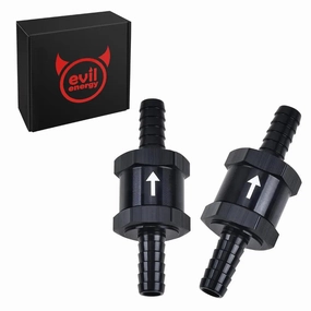 EVIL ENERGY Fuel Check Valve One Way Inline Non Return Diesel Gasoline Black 2PCS