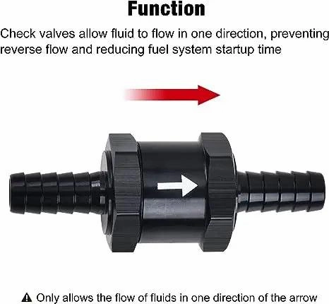 EVIL ENERGY Fuel Check Valve One Way Inline Non Return Diesel Gasoline Black 2PCS