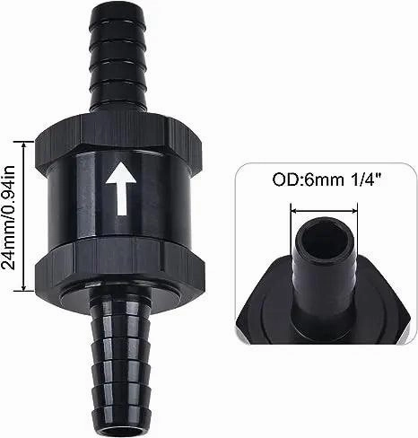EVIL ENERGY Fuel Check Valve One Way Inline Non Return Diesel Gasoline Black 2PCS