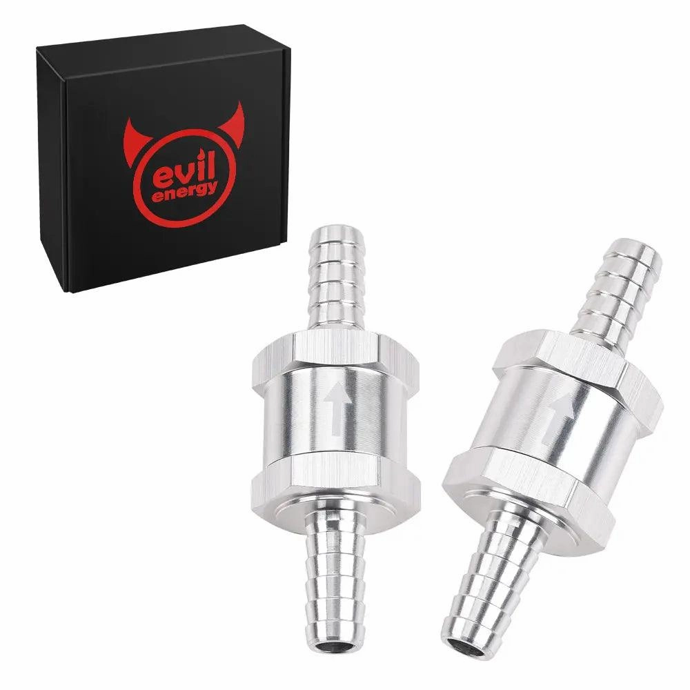 EVIL ENERGY Fuel Check Valve One Way Inline Non Return Diesel Gasoline Black 2PCS