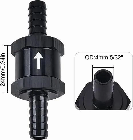 EVIL ENERGY Fuel Check Valve One Way Inline Non Return Diesel Gasoline Black 2PCS