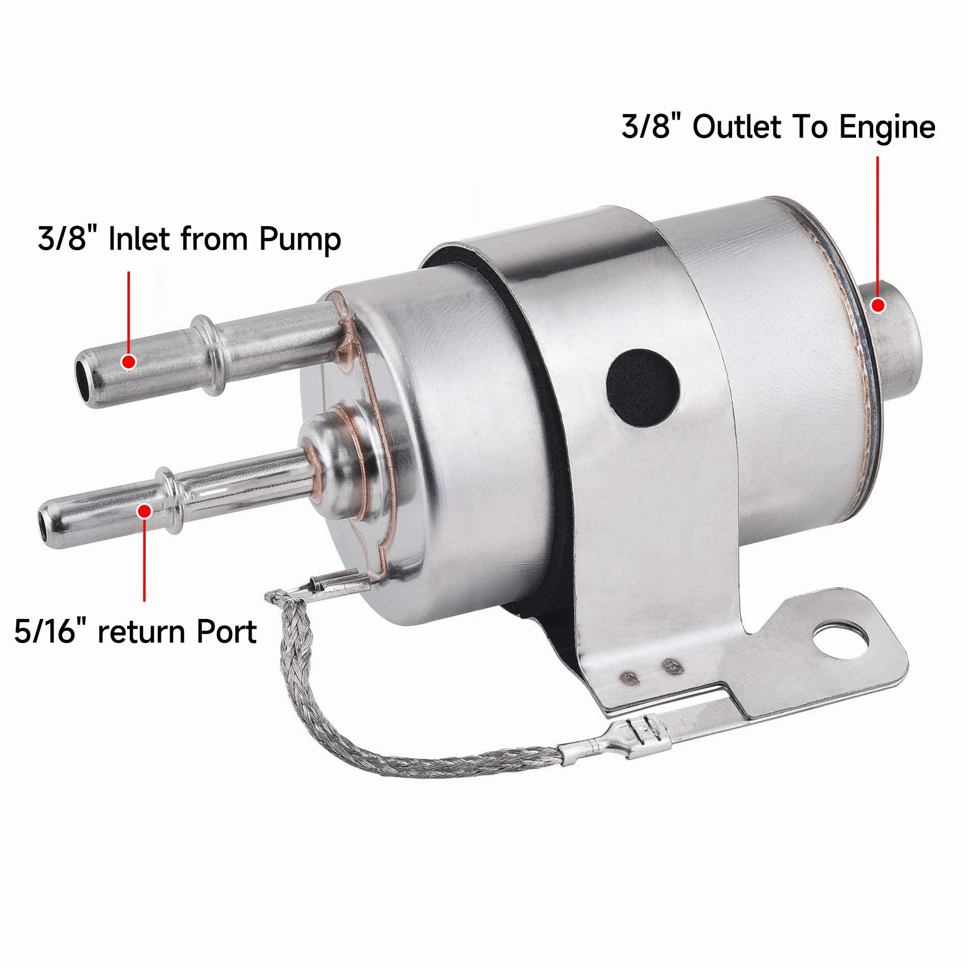 EVIL ENERGY Fuel Filter Regulator 58PSI Inline Fuel Pump with 6AN CPE 25FT Fuel Hose Kit