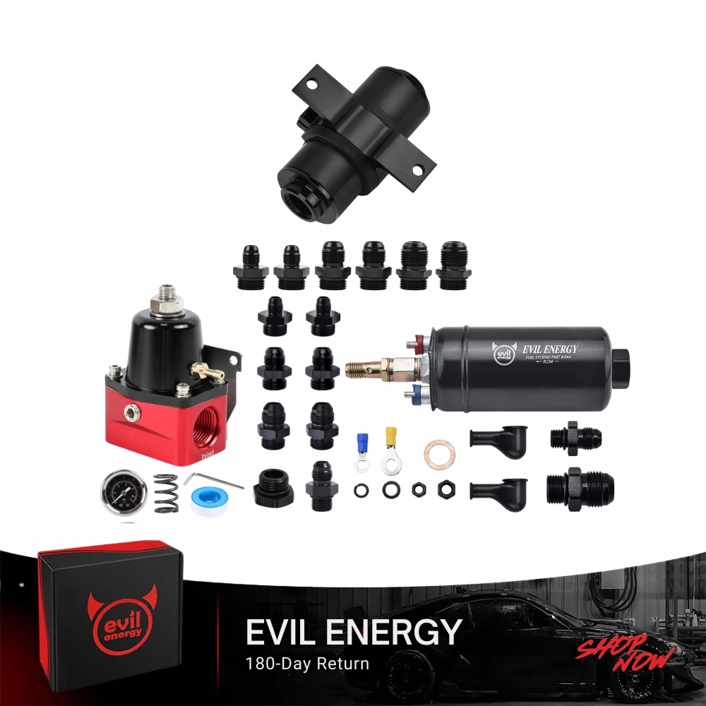 EVIL ENERGY Fuel System Bundle: Universal Fuel Filter, Fuel Pump & Pressure Regulator