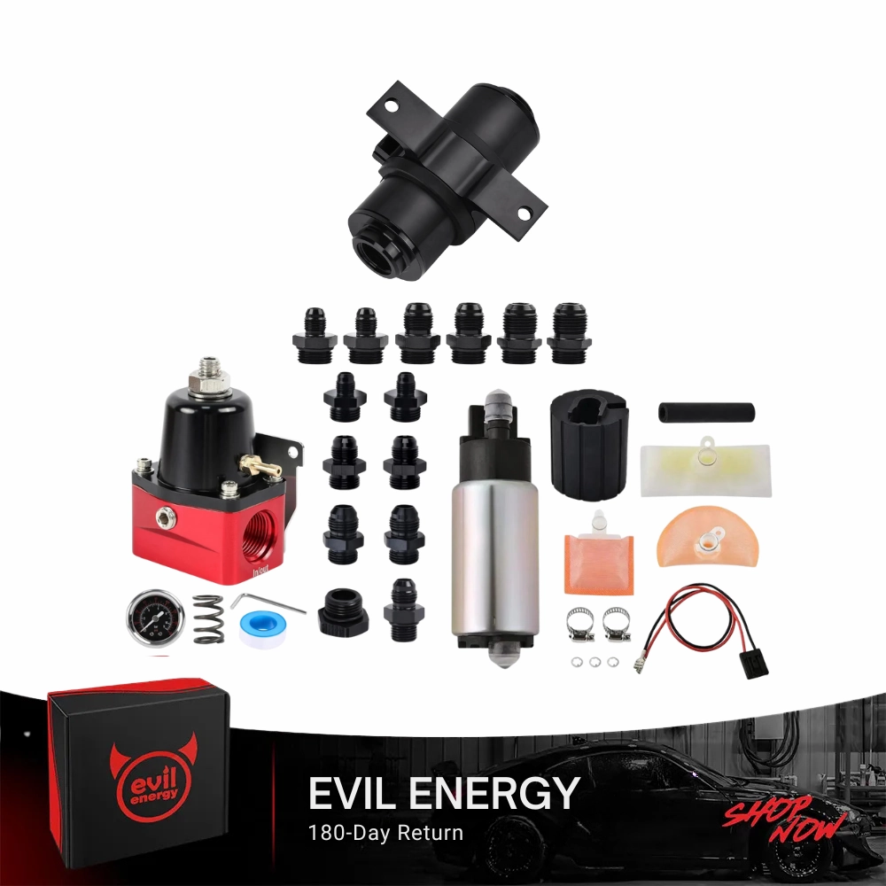 EVIL ENERGY Fuel System Bundle: Universal Fuel Filter, Fuel Pump & Pressure Regulator