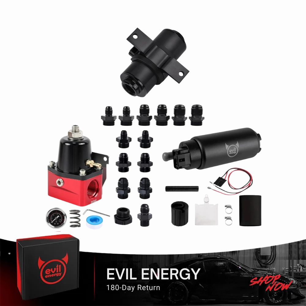 EVIL ENERGY Fuel System Bundle: Universal Fuel Filter, Fuel Pump & Pressure Regulator
