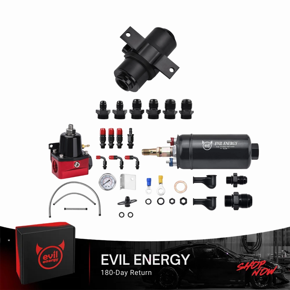 EVIL ENERGY Fuel System Bundle: Universal Fuel Filter, Fuel Pump & Pressure Regulator