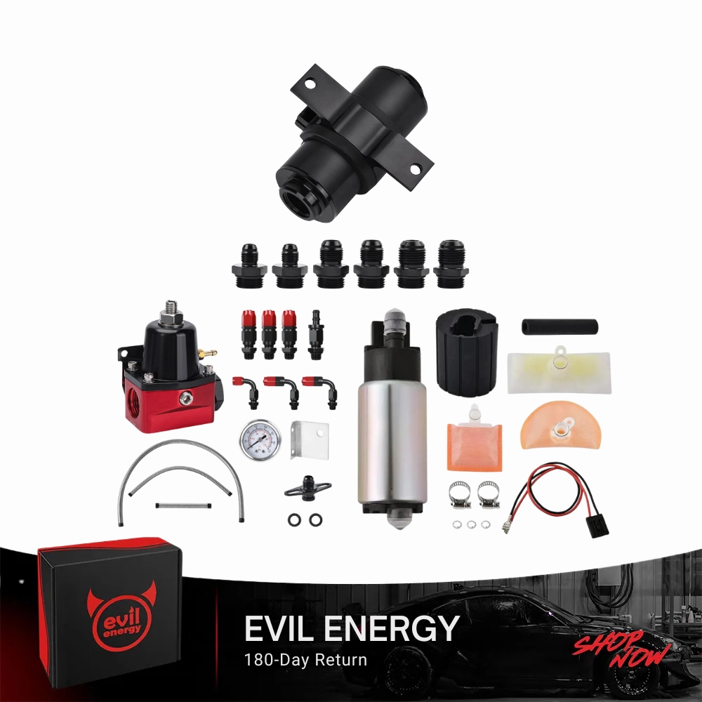 EVIL ENERGY Fuel System Bundle: Universal Fuel Filter, Fuel Pump & Pressure Regulator