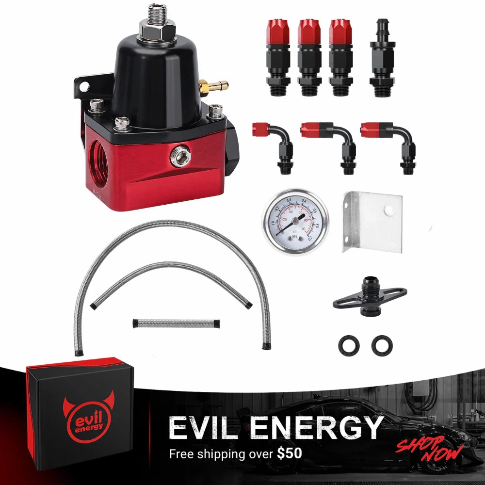 EVIL ENERGY Fuel System Bundle: Universal Fuel Filter, Fuel Pump & Pressure Regulator