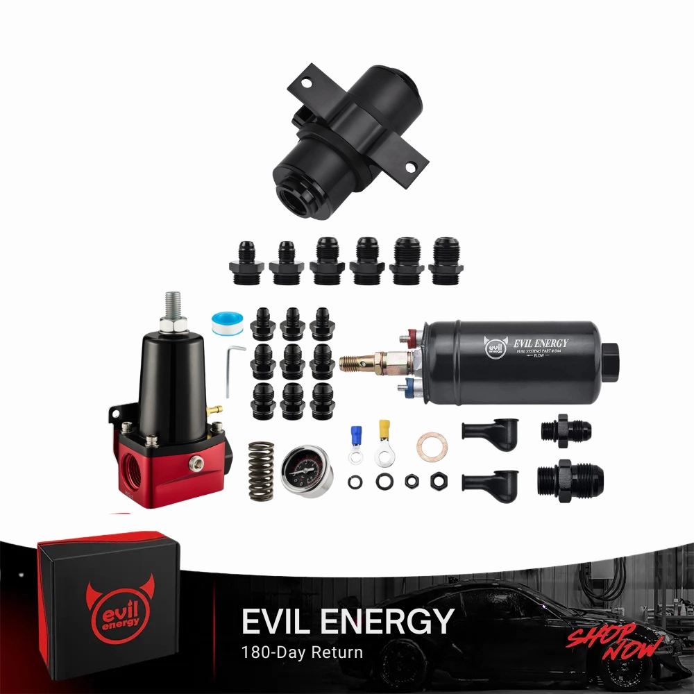 EVIL ENERGY Fuel System Bundle: Universal Fuel Filter, Fuel Pump & Pressure Regulator