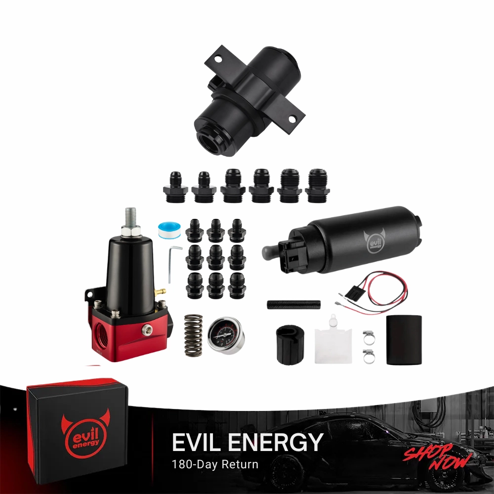EVIL ENERGY Fuel System Bundle: Universal Fuel Filter, Fuel Pump & Pressure Regulator