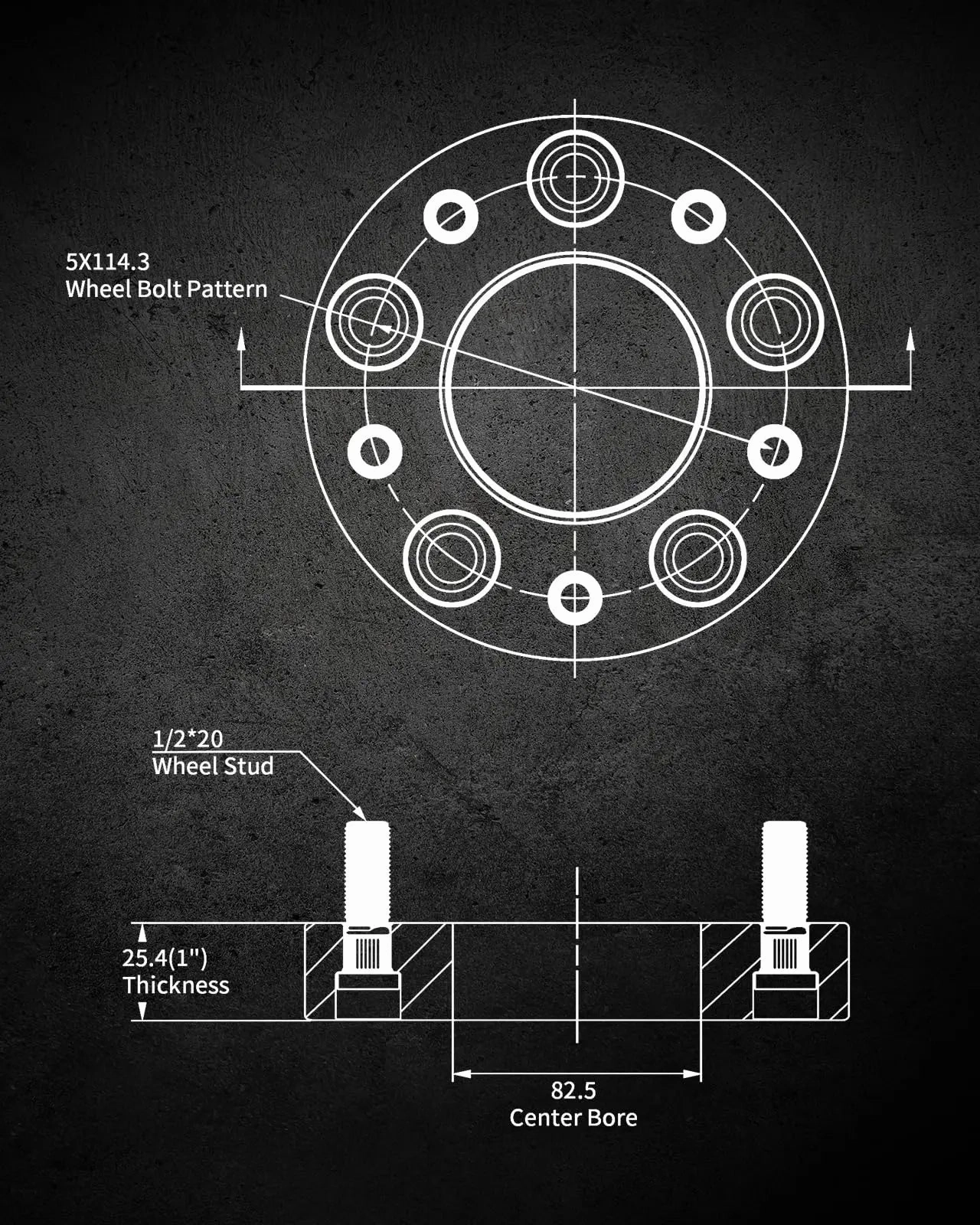 EVIL ENERGY Hubcentric Wheel Spacers 5x4.5  1.5 Inch for Mustang 1964-1968&1994-2014