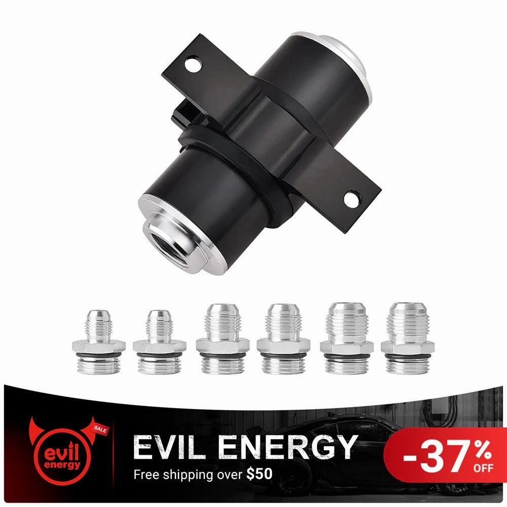 EVIL ENERGY Inline Fuel Filter with 6AN 8AN 10AN Adapter and Bracket Universal 10/30/40/100 Micron