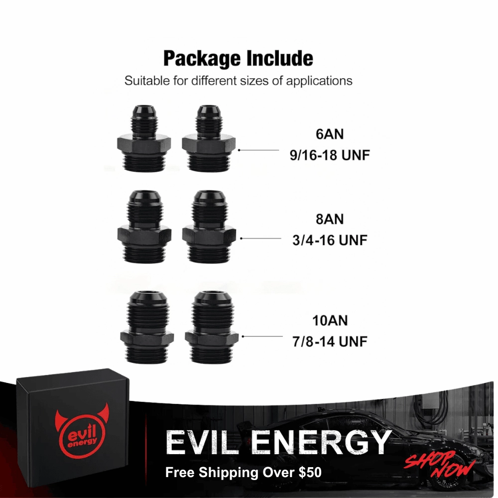 EVIL ENERGY Inline Fuel Filter with 6AN 8AN 10AN Adapter and Bracket Universal 10/30/40/100 Micron