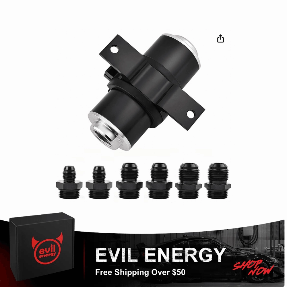 EVIL ENERGY Inline Fuel Filter with 6AN 8AN 10AN Adapter and Bracket Universal 10/30/40/100 Micron