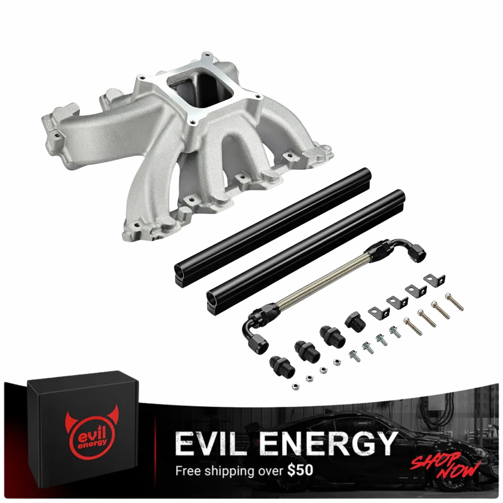 Evil Energy LS EFI System - Master Kit | Intake Manifold & Fuel Rail for GM LS3 L92 V8 6.2L | Inline Fuel Pump | Fuel Filter | PTFE Fuel Hose