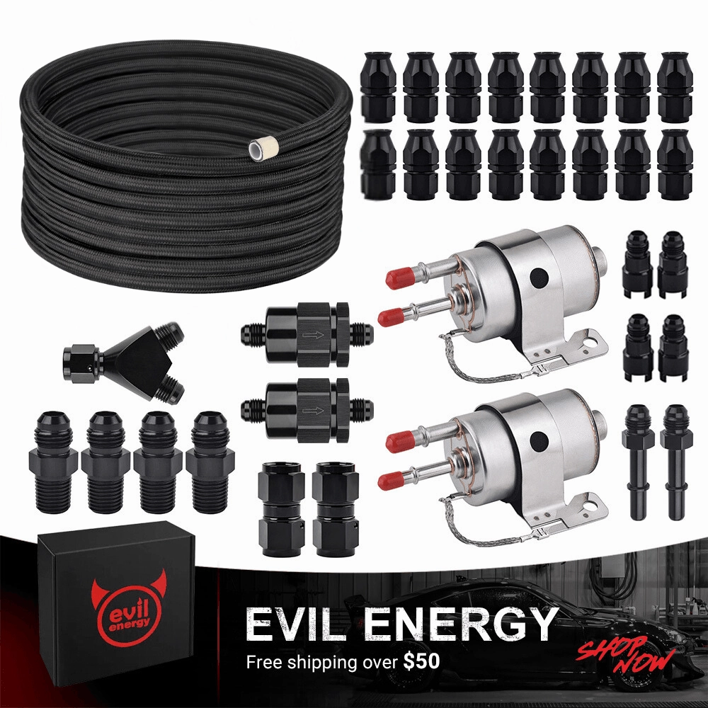 EVIL ENERGY LS Swap Fuel Line &Fuel Filter Kit|6AN - 20FT CPE/PTFE Hose, 58 PSI LS Fuel Filter, High-Pressure Rated